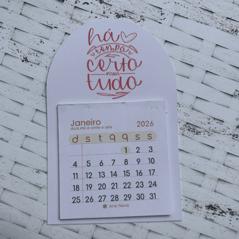 Calendário mini 2026 magnético
